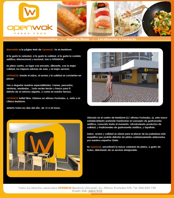 Openwok Restaurante - Diseño web a medida