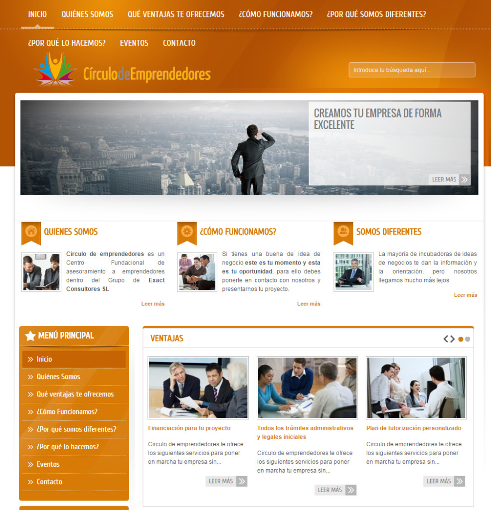 Página Web – Círculo De Emprendedores – Alfaz Del Pí – Joomla