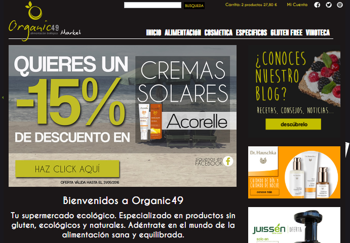 Maquetación diseño para Organic49Market